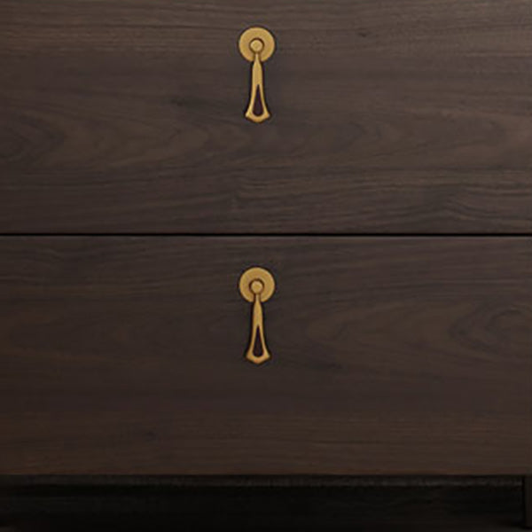 Contemporary Nightstand Solid Wood Bedside Cabinet for Bedroom