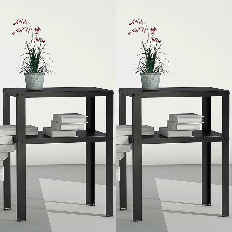 Industrial Bed Nightstand Open Storage Accent Table Nightstand with Legs