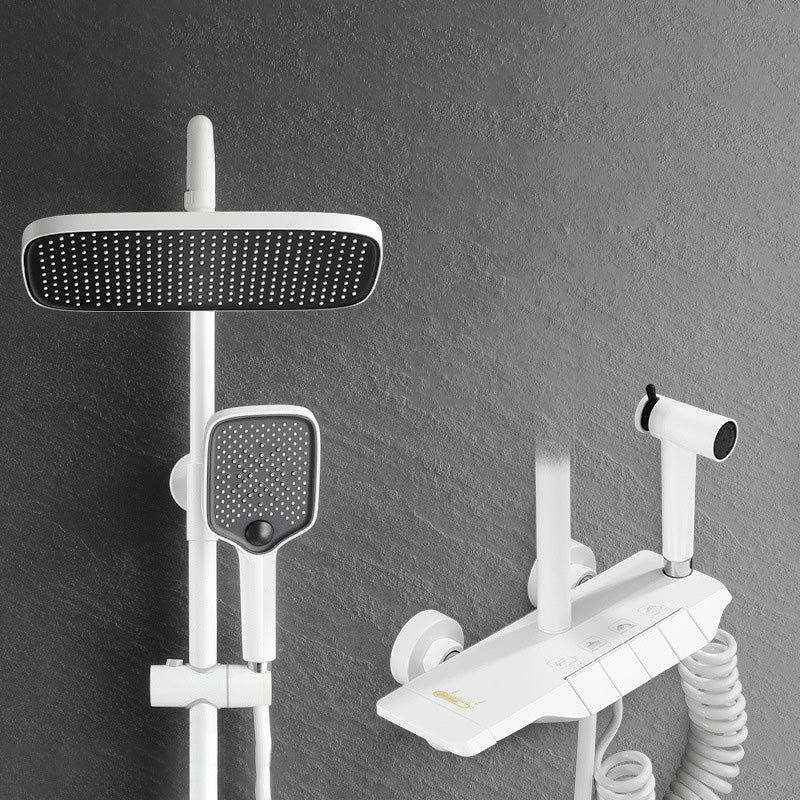 Wall Mounted Shower System Metal Shower Faucet Adjustable Arm Shower System with Slide Bar