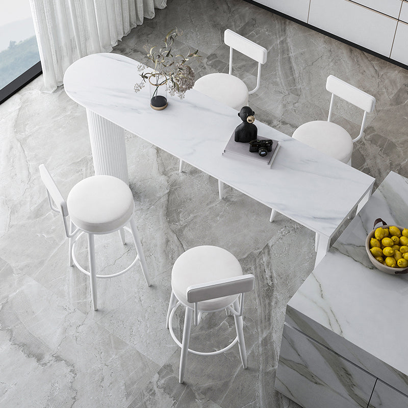 1/5 Pieces Bar Stool and Table Set Industrial Oval Bar Table Set