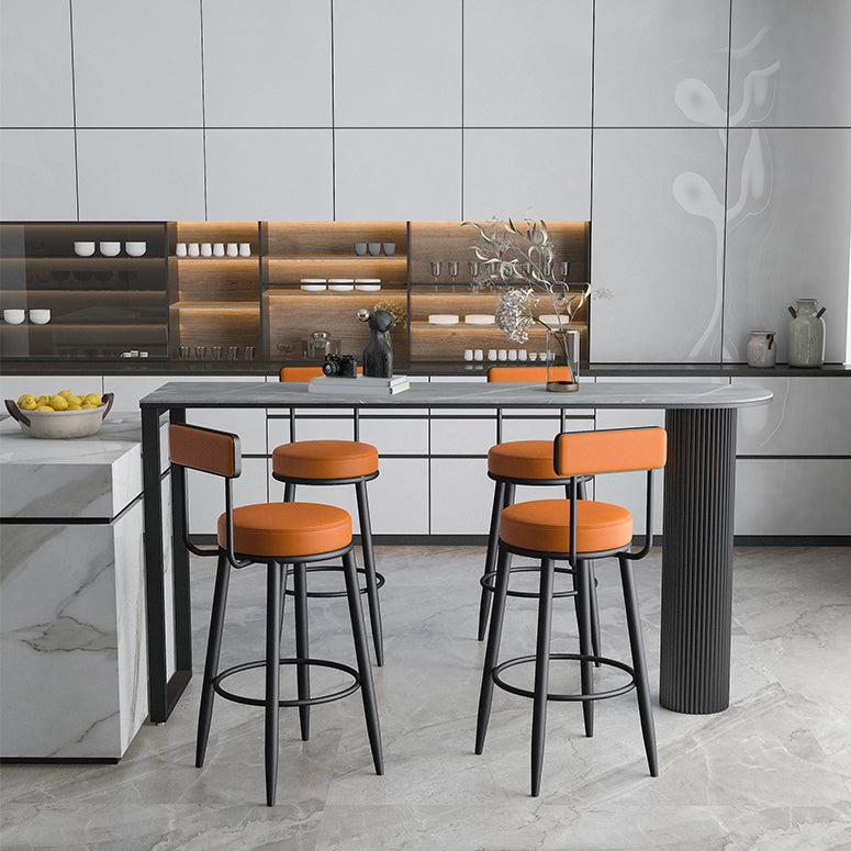 1/5 Pieces Bar Stool and Table Set Industrial Oval Bar Table Set