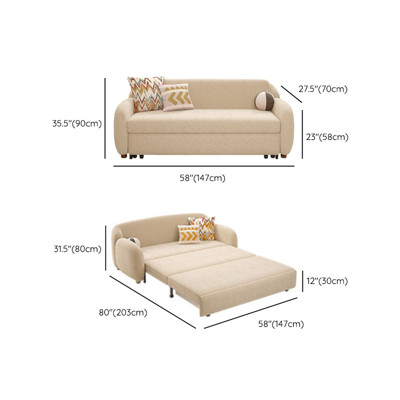 Beige Daybed Metal Frame Kids Bed with Mattress and Headboard