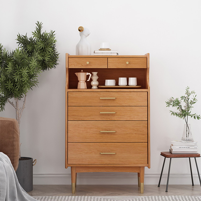 Contemporary Chest Solid Wood 6 - Drawer Rectangle Straight Legs Accent Chest