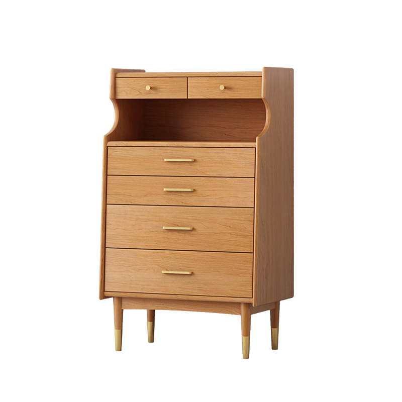 Contemporary Chest Solid Wood 6 - Drawer Rectangle Straight Legs Accent Chest