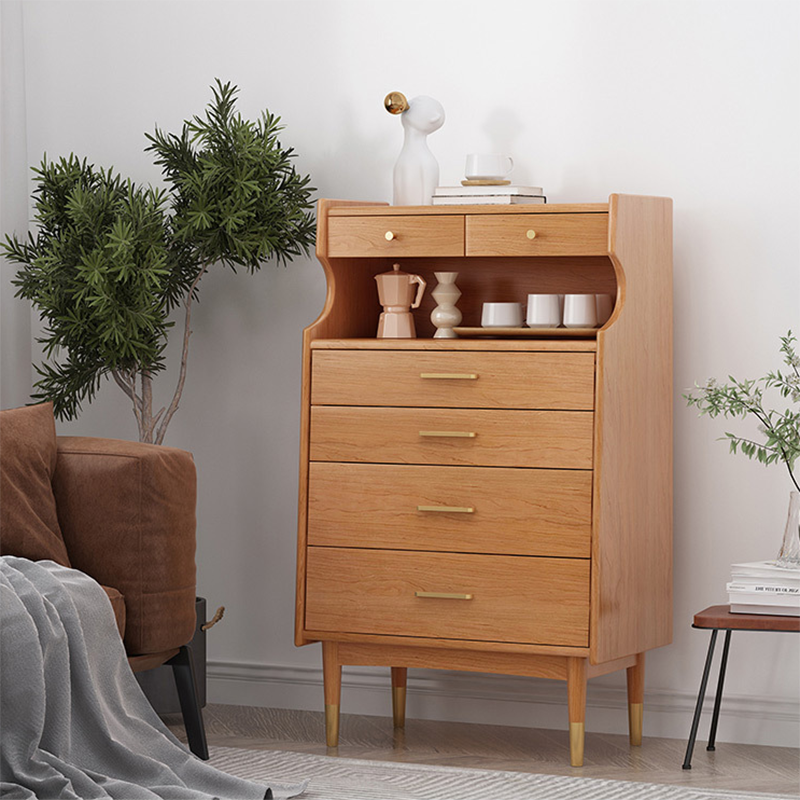 Contemporary Chest Solid Wood 6 - Drawer Rectangle Straight Legs Accent Chest