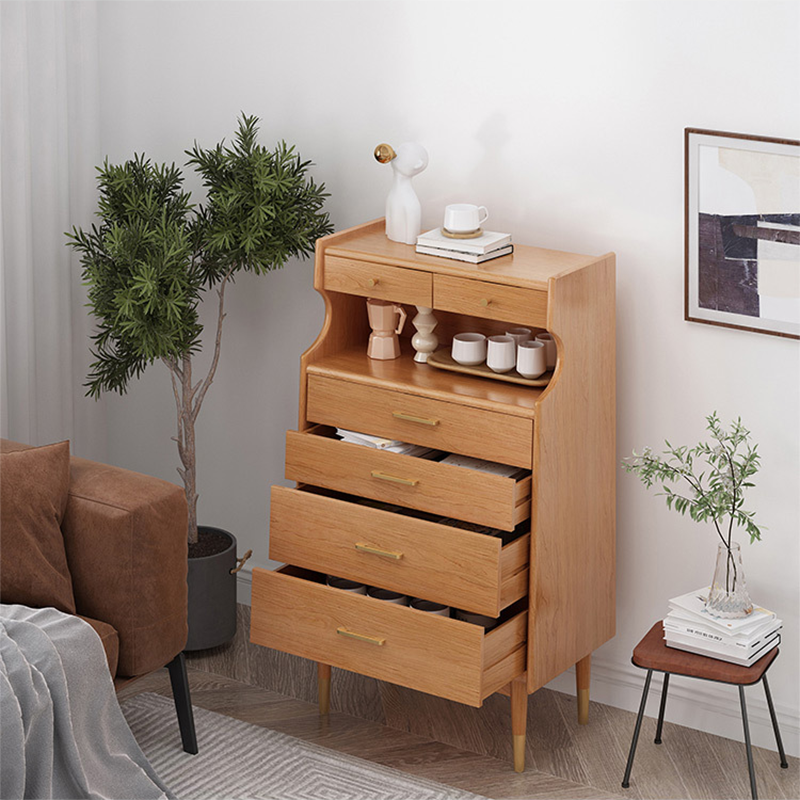 Contemporary Chest Solid Wood 6 - Drawer Rectangle Straight Legs Accent Chest