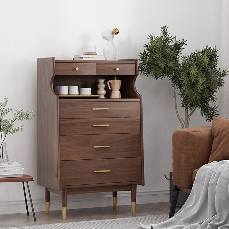 Contemporary Chest Solid Wood 6 - Drawer Rectangle Straight Legs Accent Chest