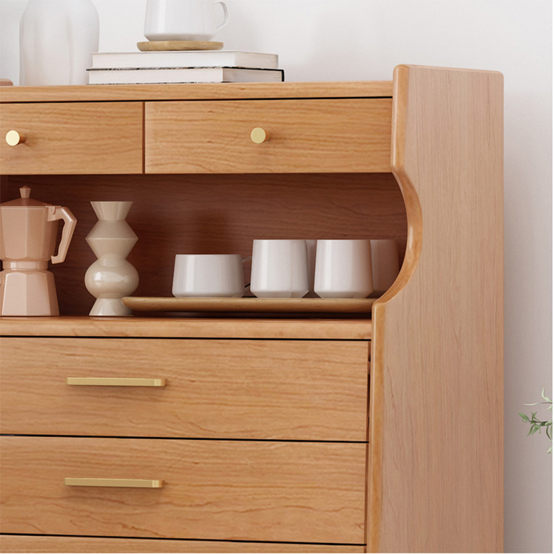 Contemporary Chest Solid Wood 6 - Drawer Rectangle Straight Legs Accent Chest
