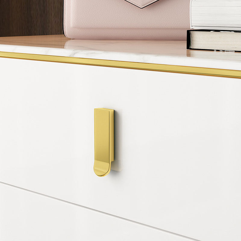 Glam Stone Storage Chest White 16" Wide Bedroom Chest with Drawers