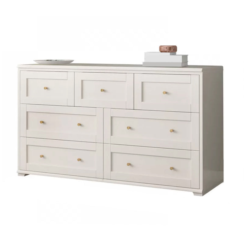 Glam Solid Wood Storage Chest Home Chest in White with Drawers
