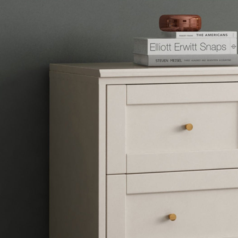 Glam Solid Wood Storage Chest Home Chest in White with Drawers