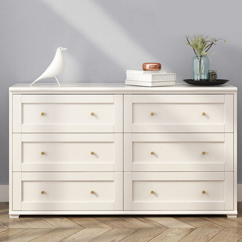 Glam Solid Wood Storage Chest Home Chest in White with Drawers