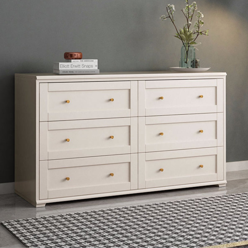 Glam Solid Wood Storage Chest Home Chest in White with Drawers