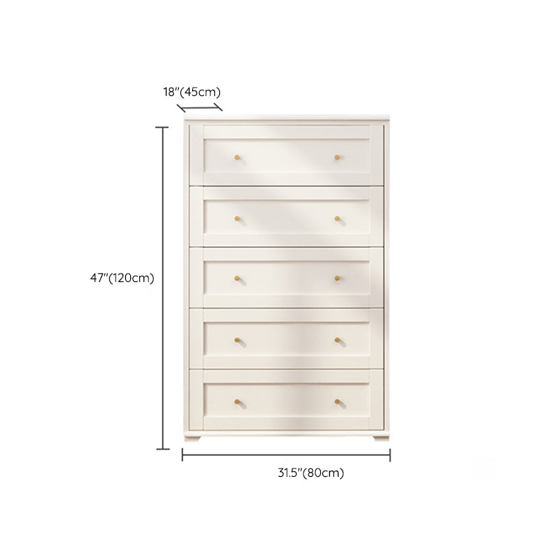 Glam Solid Wood Storage Chest Home Chest in White with Drawers