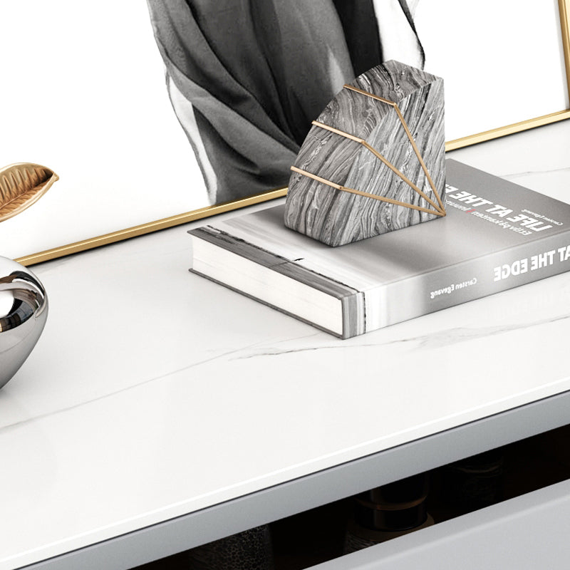 Glam Stone Storage Chest Bedroom Horizontal Chest with Drawers