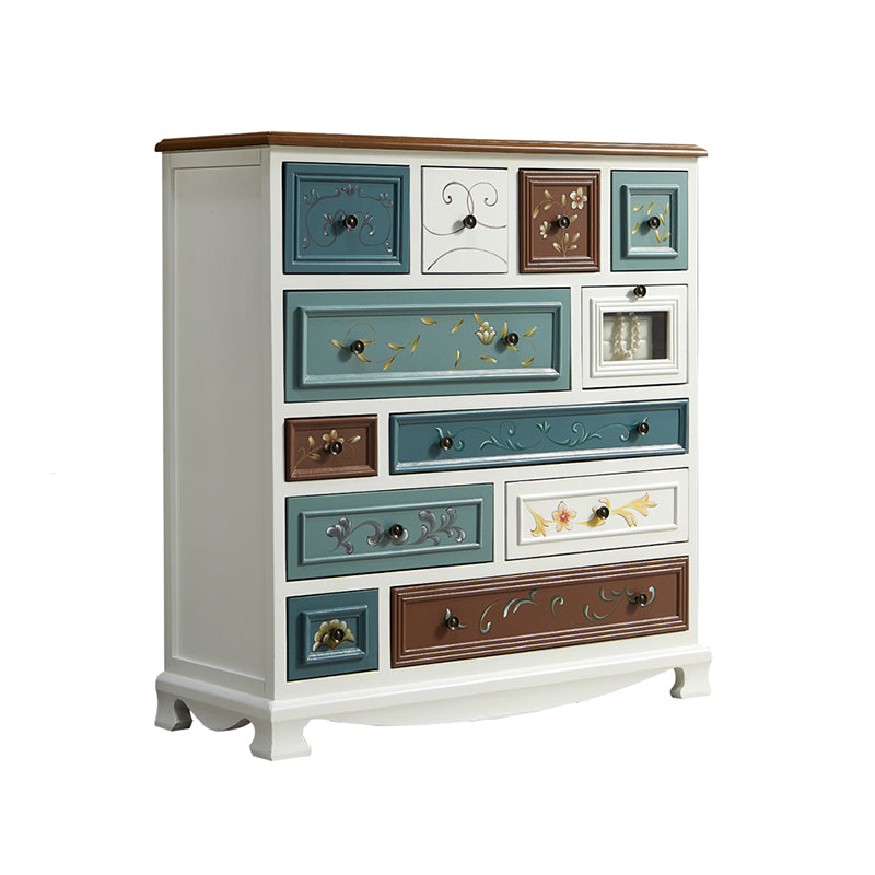 Coastal Storage Chest Dresser Solid Wood Dresser with 7/10/12 Drawers