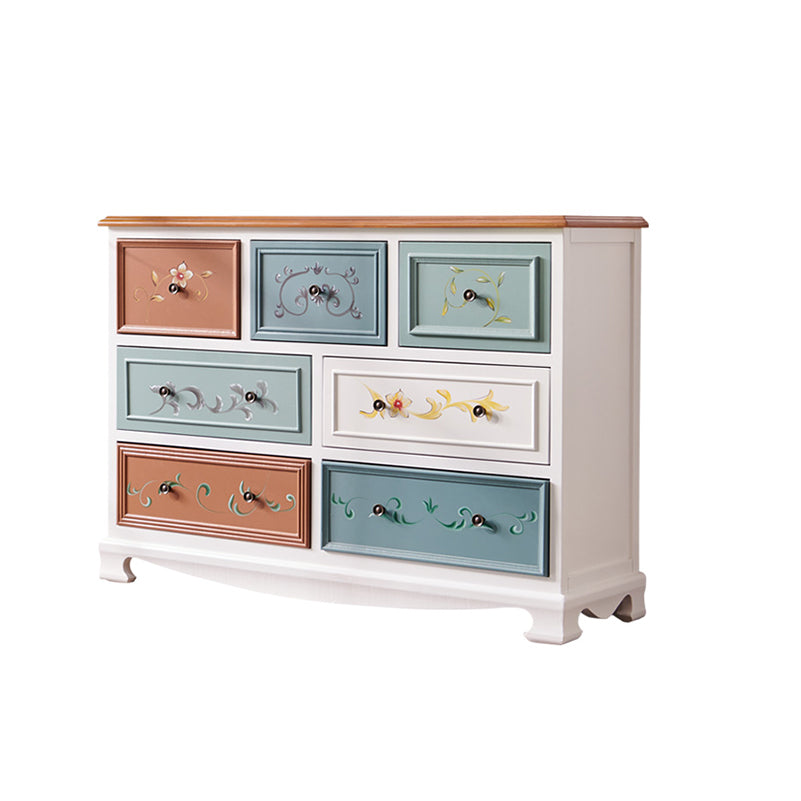 Coastal Storage Chest Dresser Solid Wood Dresser with 7/10/12 Drawers