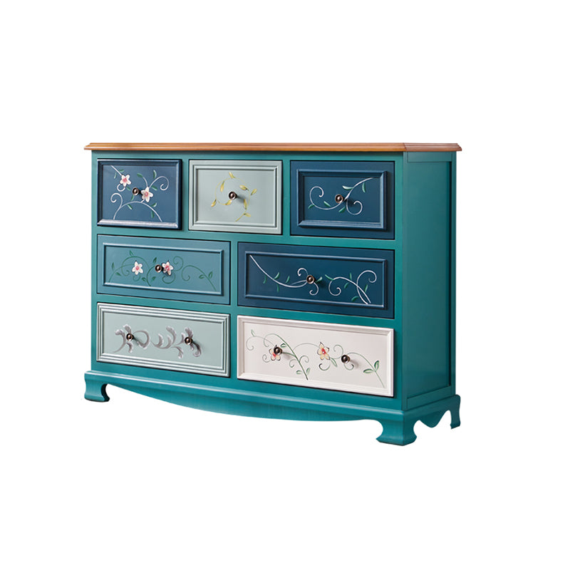 Coastal Storage Chest Dresser Solid Wood Dresser with 7/10/12 Drawers