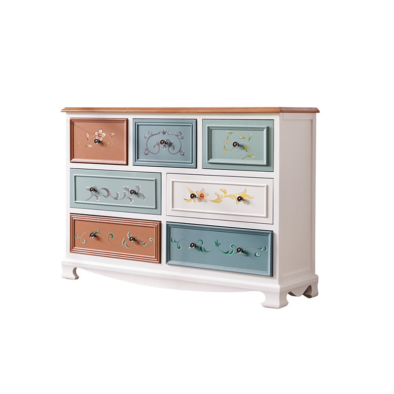 Coastal Storage Chest Dresser Solid Wood Dresser with 7/10/12 Drawers