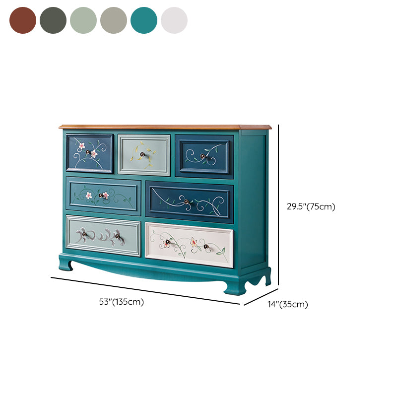 Coastal Storage Chest Dresser Solid Wood Dresser with 7/10/12 Drawers