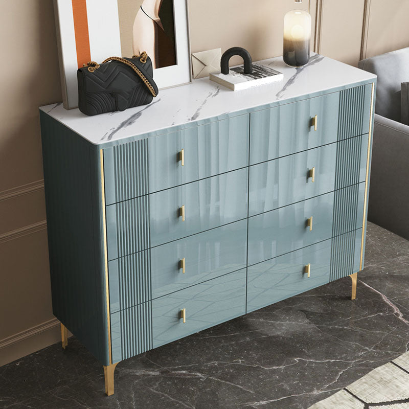 Vertical Glam Stone Storage Chest Bedroom Chest with Metal Legs