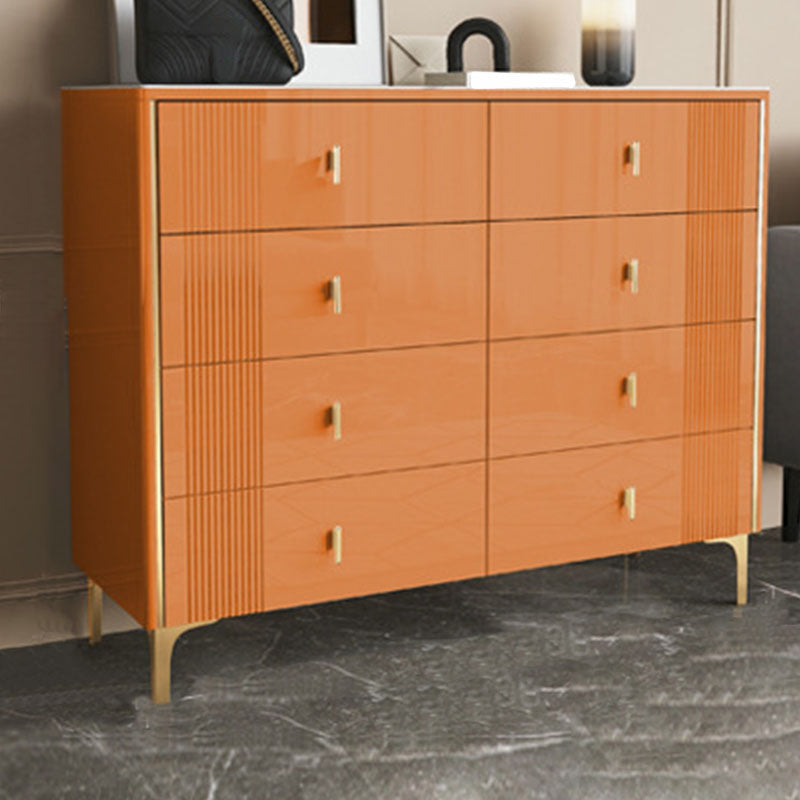 Vertical Glam Stone Storage Chest Bedroom Chest with Metal Legs