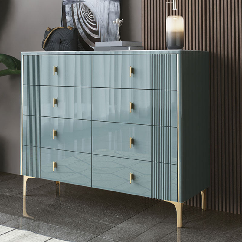 Vertical Glam Stone Storage Chest Bedroom Chest with Metal Legs