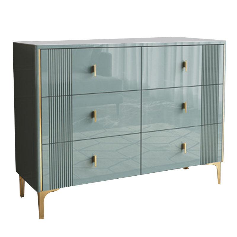 Vertical Glam Stone Storage Chest Bedroom Chest with Metal Legs