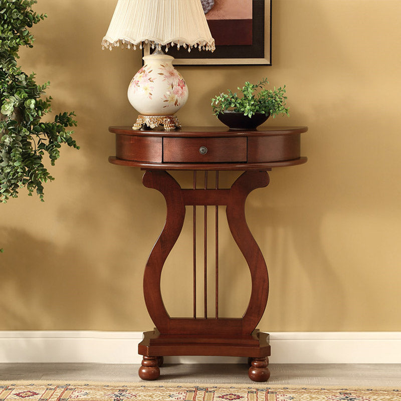 30.32" Tall 1-drawer Console Table Solid Wood Accent Table for Hall