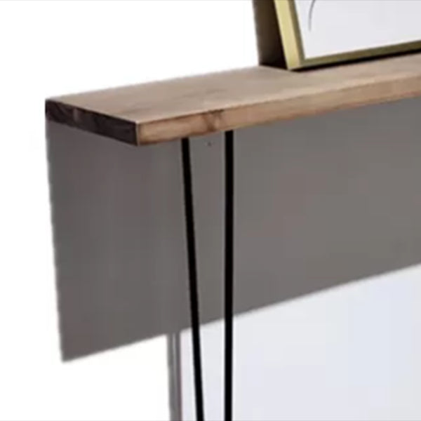 31.5" Tall 1-shelf Console Table Wooden Accent Table with Iron Legs