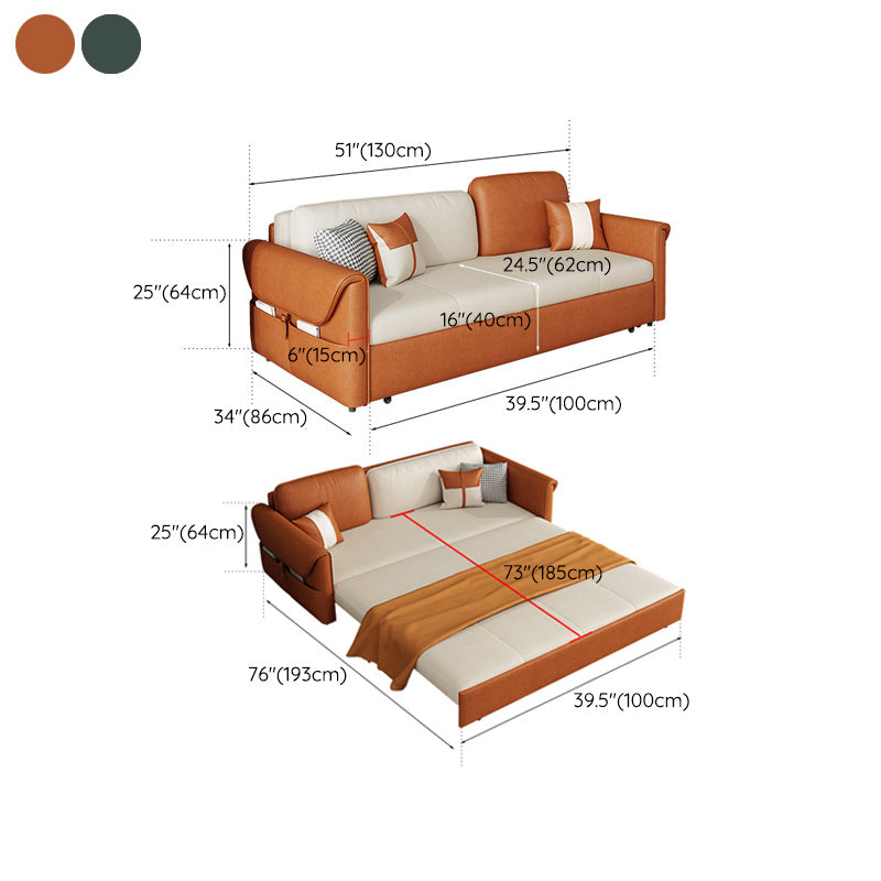 Pillow Included Futon Sofa Bed Foldable Futon Sleeper Sofa with Storage