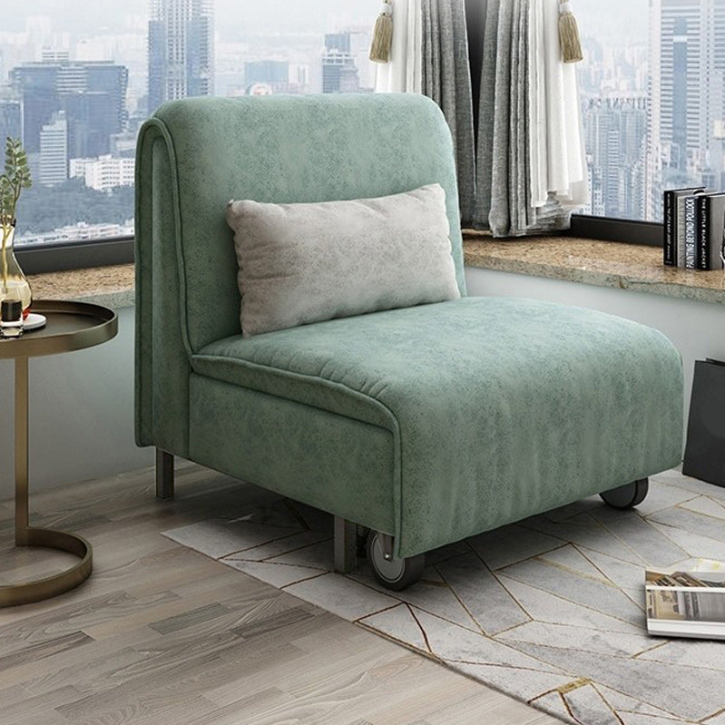 Green Armless Sofa Futon Foldable Pillow Included Futon Sofa Bed