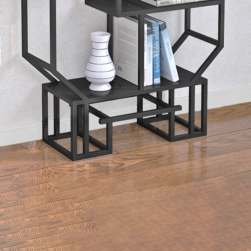 Industrial Open Back Bookshelf Etagere Metal Bookcase with Shelves