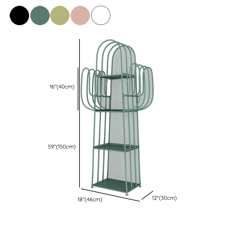 Scandinavian Geometric Bookcase Metal Closed Back Bookshelf with Shelves
