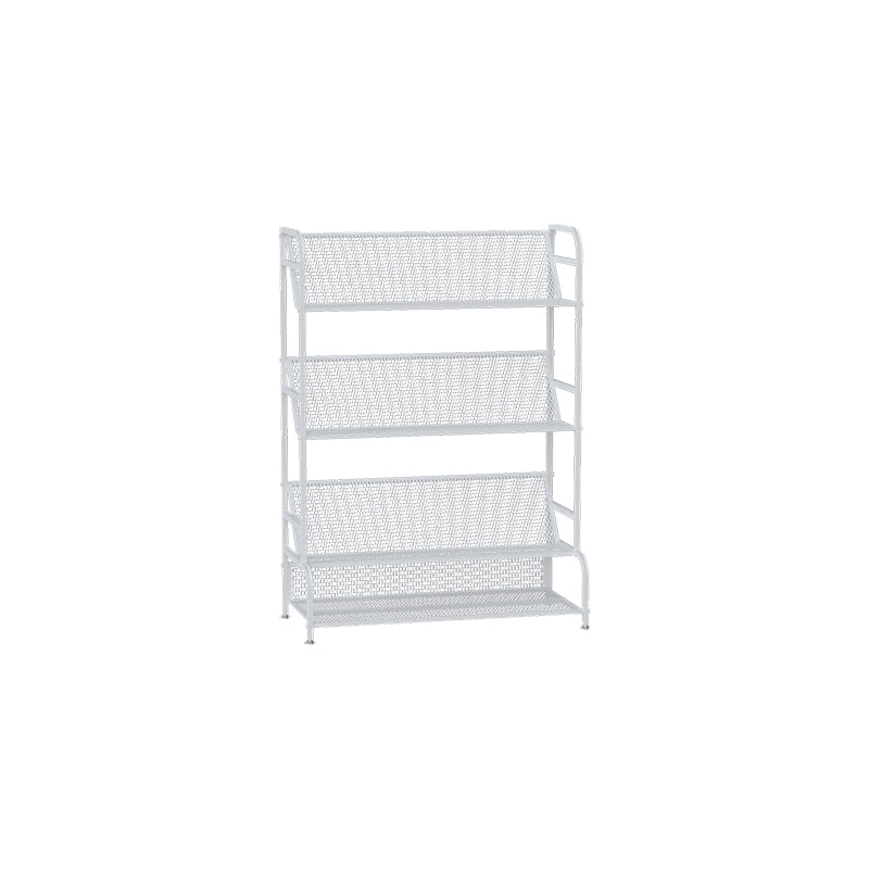 Scandinavian 4 Shelves Bookshelf Standard Metal Open Back Bookcase