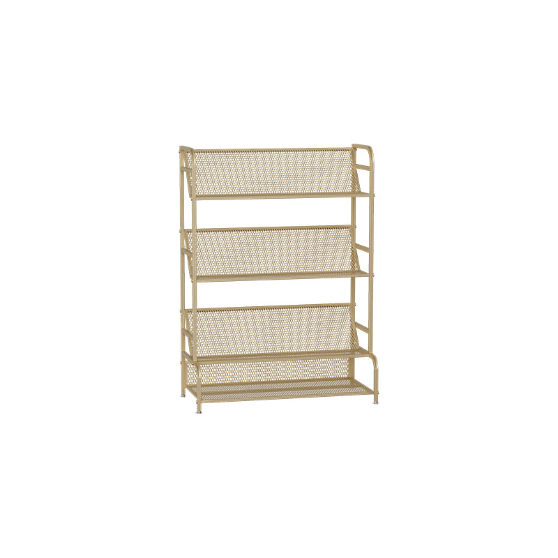 Scandinavian 4 Shelves Bookshelf Standard Metal Open Back Bookcase