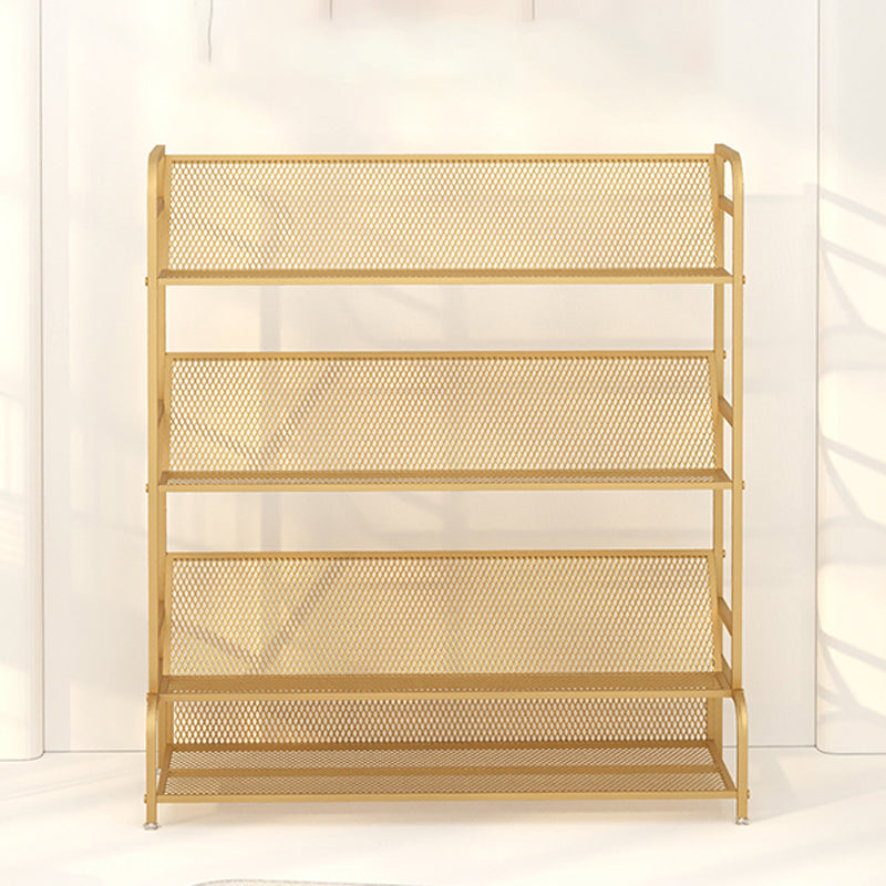 Scandinavian 4 Shelves Bookshelf Standard Metal Open Back Bookcase