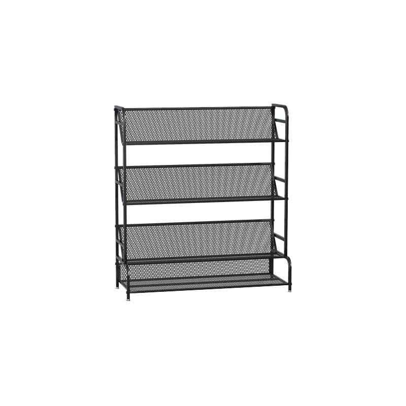 Scandinavian 4 Shelves Bookshelf Standard Metal Open Back Bookcase