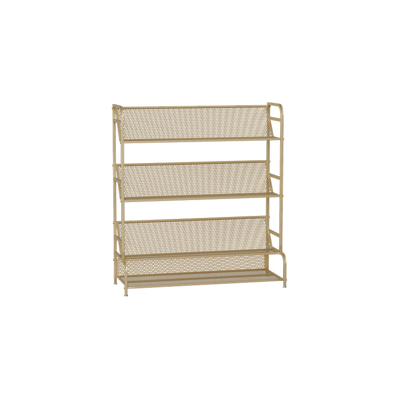 Scandinavian 4 Shelves Bookshelf Standard Metal Open Back Bookcase