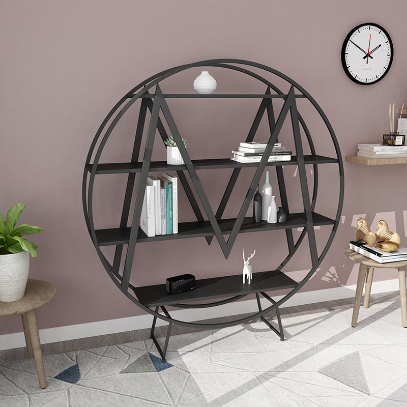 Glam 4 Shelves Bookcase Etagere Metal Open Back Bookshelf with Shelves