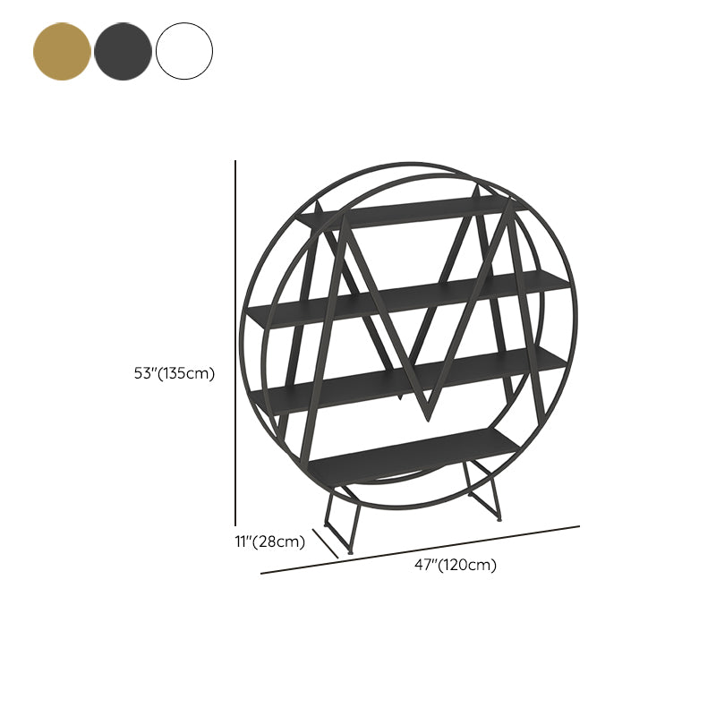 Glam 4 Shelves Bookcase Etagere Metal Open Back Bookshelf with Shelves