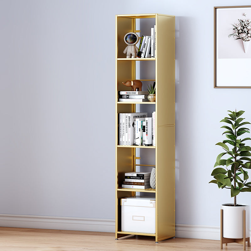 9" W Glam Antique Finish Shelf Bookcase Standard Metal Bookshelf