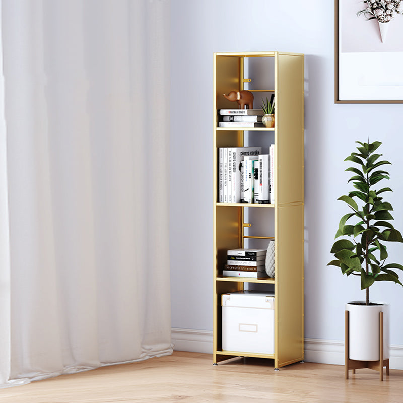 9" W Glam Antique Finish Shelf Bookcase Standard Metal Bookshelf