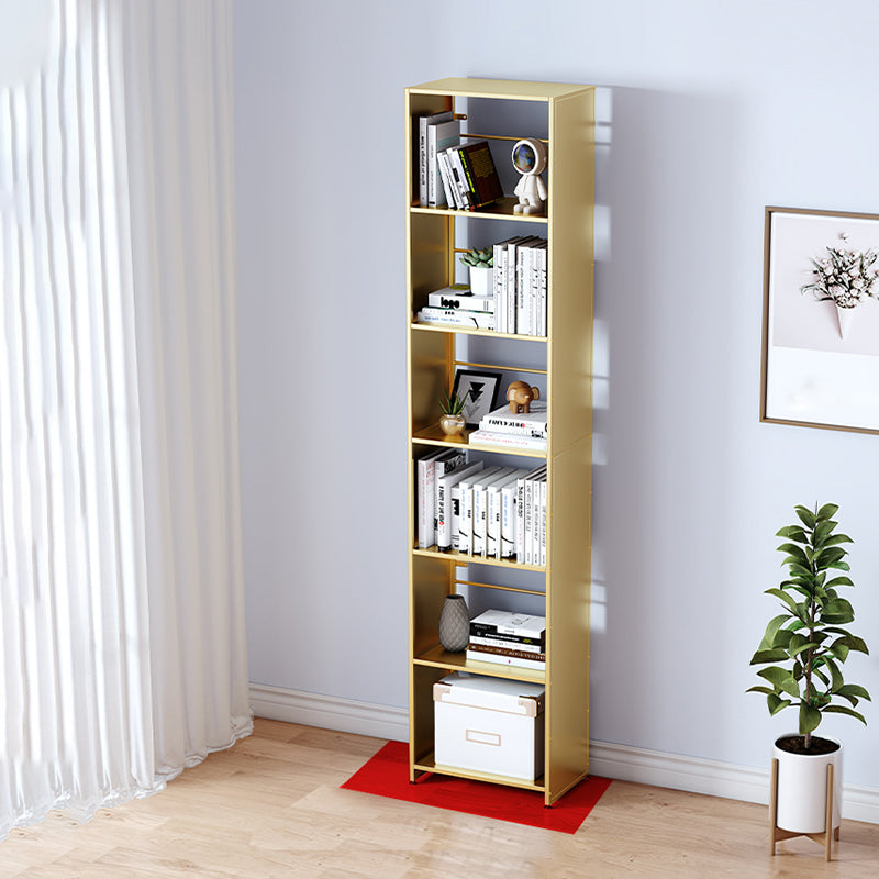 9" W Glam Antique Finish Shelf Bookcase Standard Metal Bookshelf