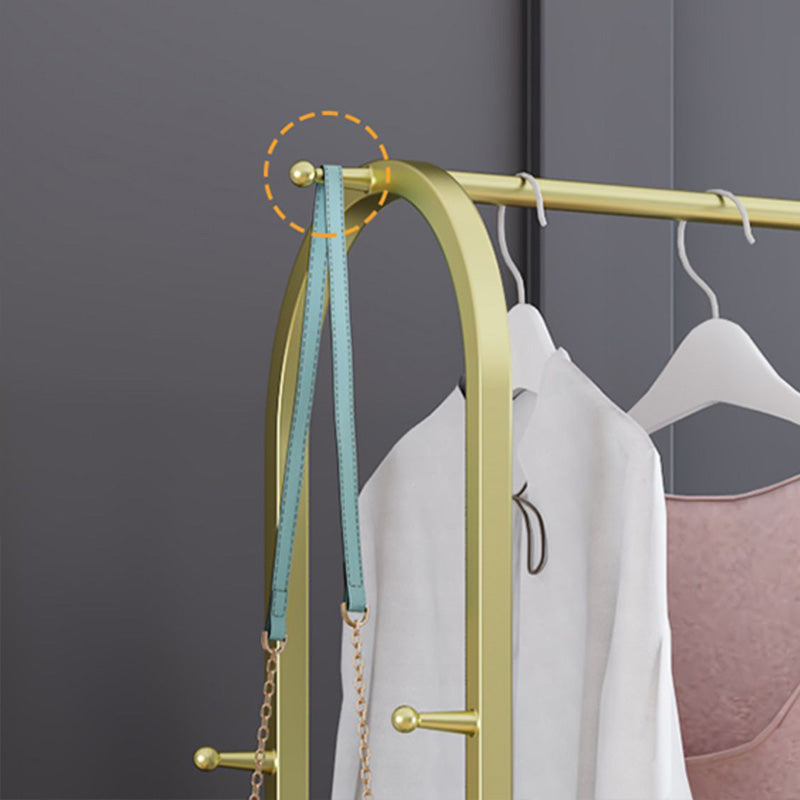 Classic Plain Clothes Hanger Free Standing Castors Coat Rack with Storage Shelving