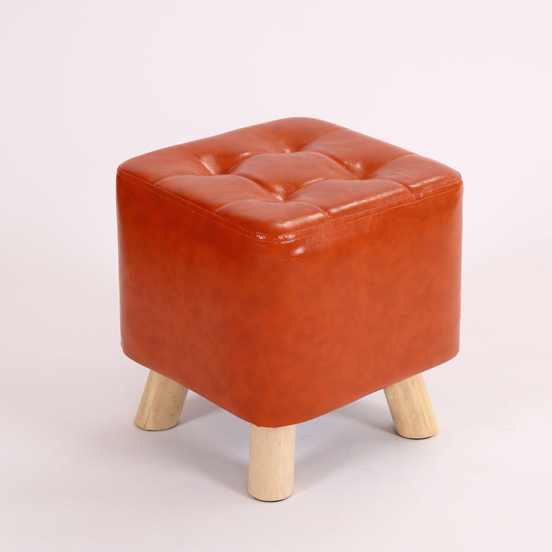Water Resistant Pouf Tufted Whole Colored Square Faux Leather Pouf Stool