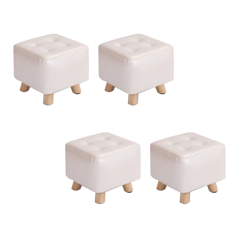 Water Resistant Pouf Tufted Whole Colored Square Faux Leather Pouf Stool