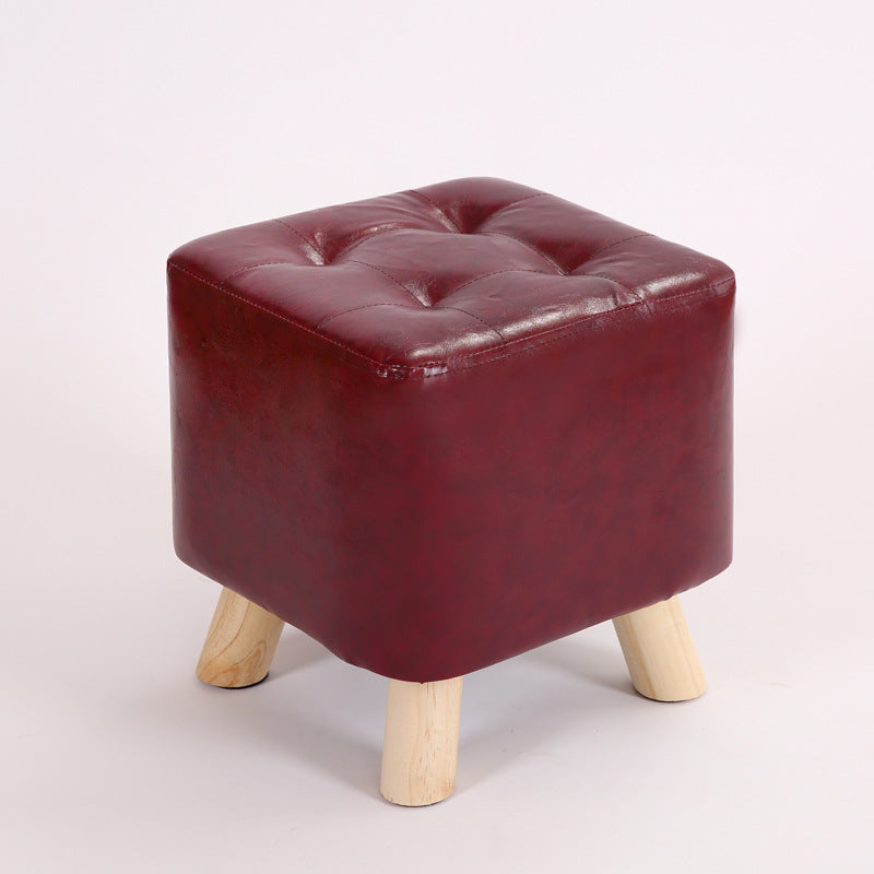 Water Resistant Pouf Tufted Whole Colored Square Faux Leather Pouf Stool
