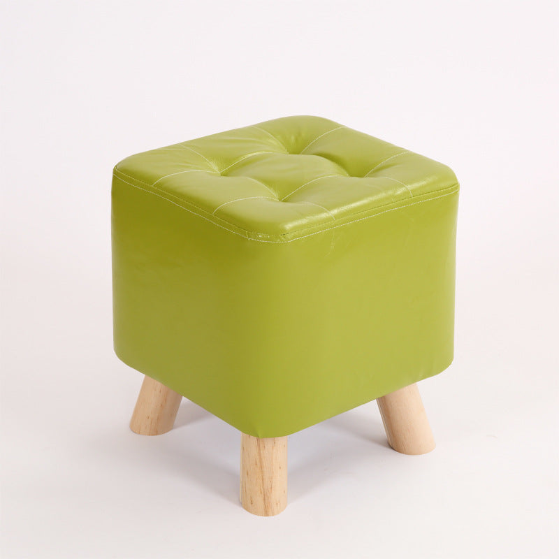 Water Resistant Pouf Tufted Whole Colored Square Faux Leather Pouf Stool