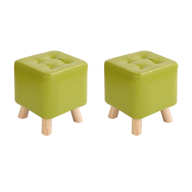 Water Resistant Pouf Tufted Whole Colored Square Faux Leather Pouf Stool